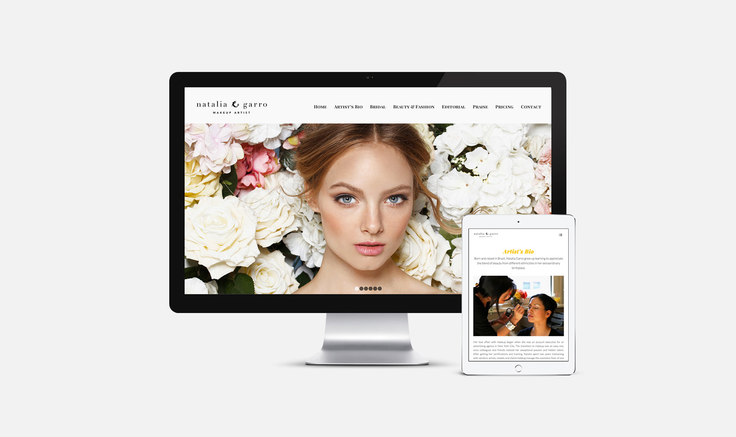Makeup Artist Website Design: Natalia Garro