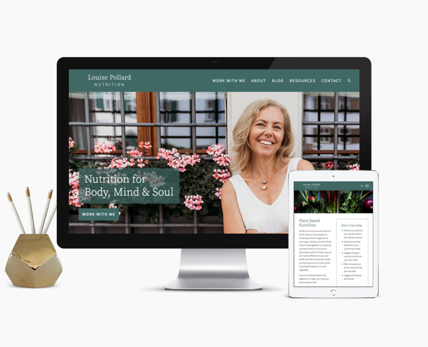 Nutritionist Website Design & Branding: Louise Pollard Nutrition