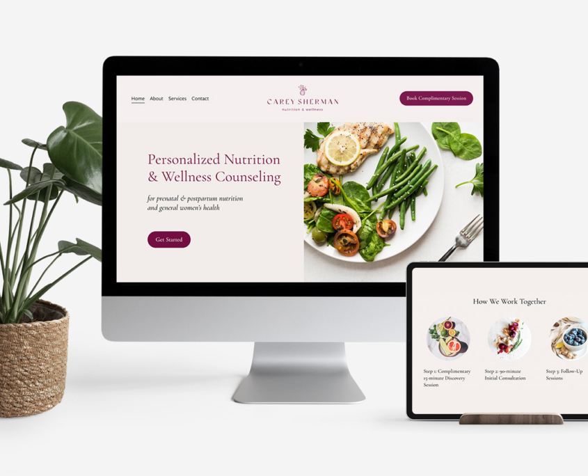 Nutritionist Branding & Website Design: Carey Sherman Nutrition & Wellness